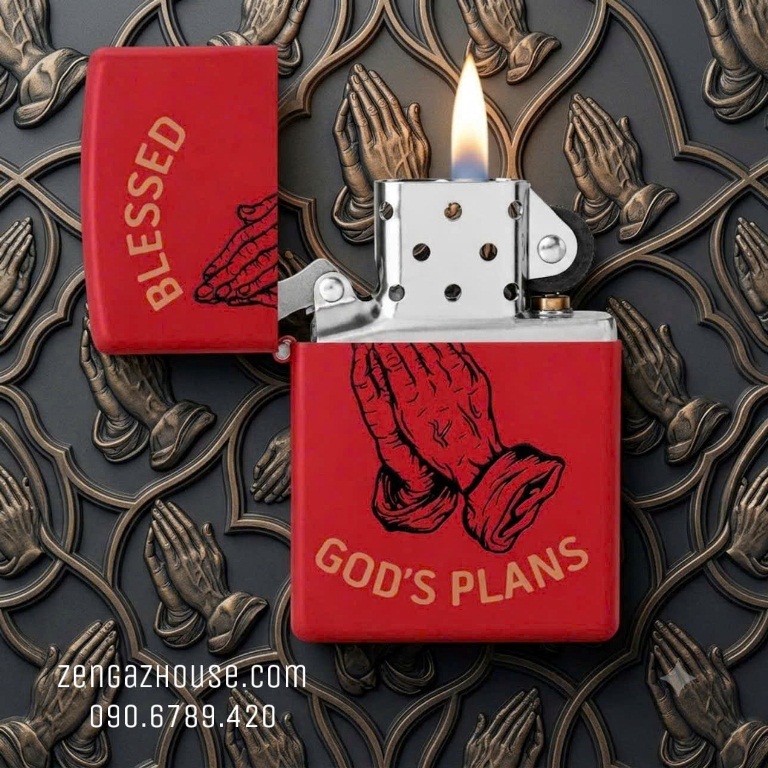 Bật Lửa ZIPPO USA – God Plans Dark Red