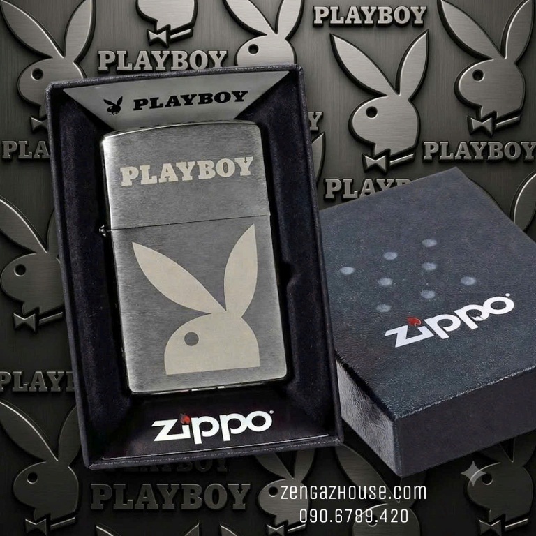 Bật Lửa ZIPPO USA – Playboy Classic Silver