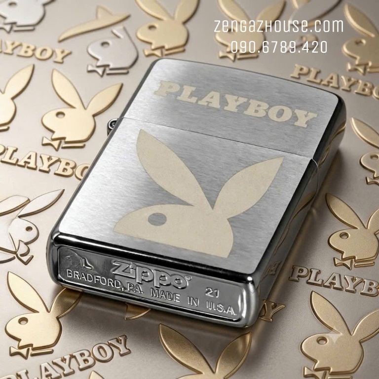 Bật Lửa ZIPPO USA – Playboy Classic Silver