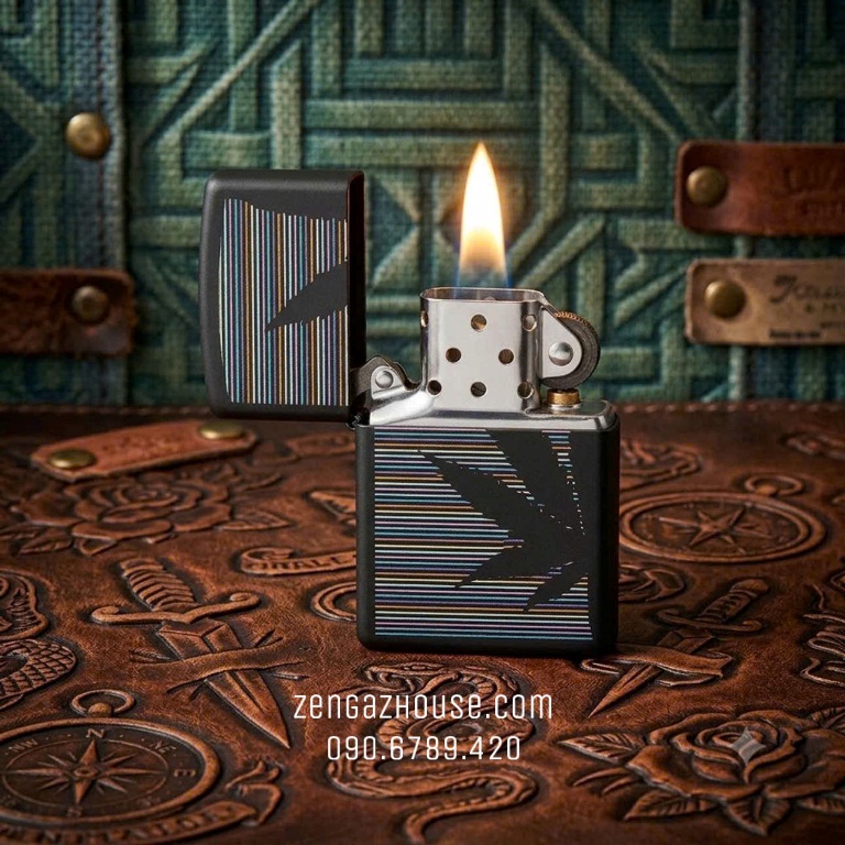 Bật Lửa ZIPPO USA – Retro CANNA Black Matte