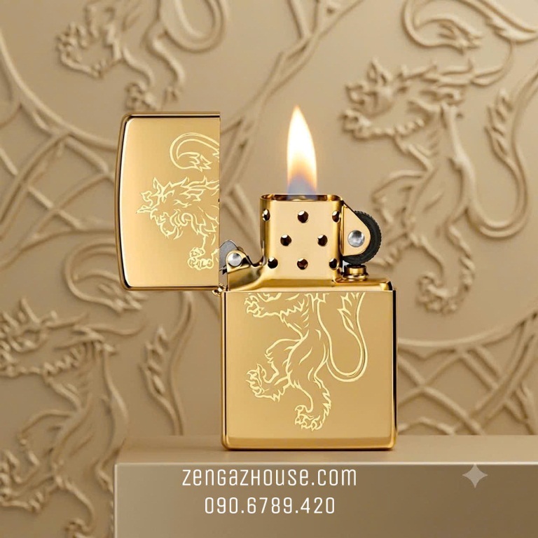 Bật Lửa ZIPPO USA – Royal Lion Gold Edition