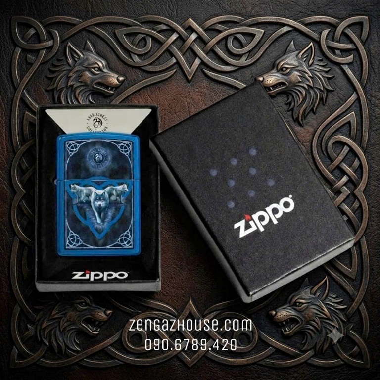 Bật Lửa ZIPPO USA – Wolf Pack Design Blue