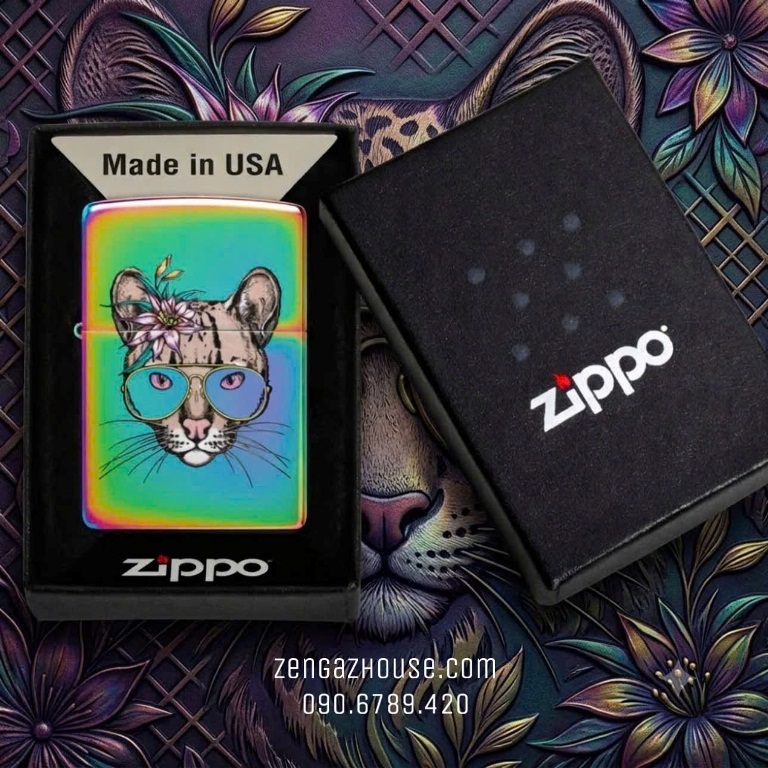 Bật Lửa ZIPPO USA – Leopard Holographic Series