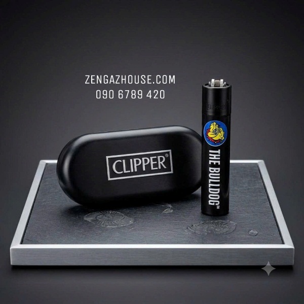 Bật Lửa Ngọn – CLIPPER The Bulldog Black Matte