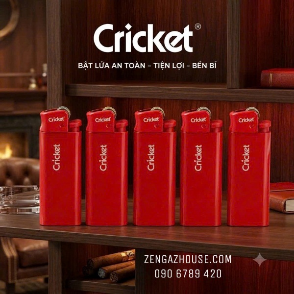 Bật Lửa Ngọn – CRICKET Dark Red Mini